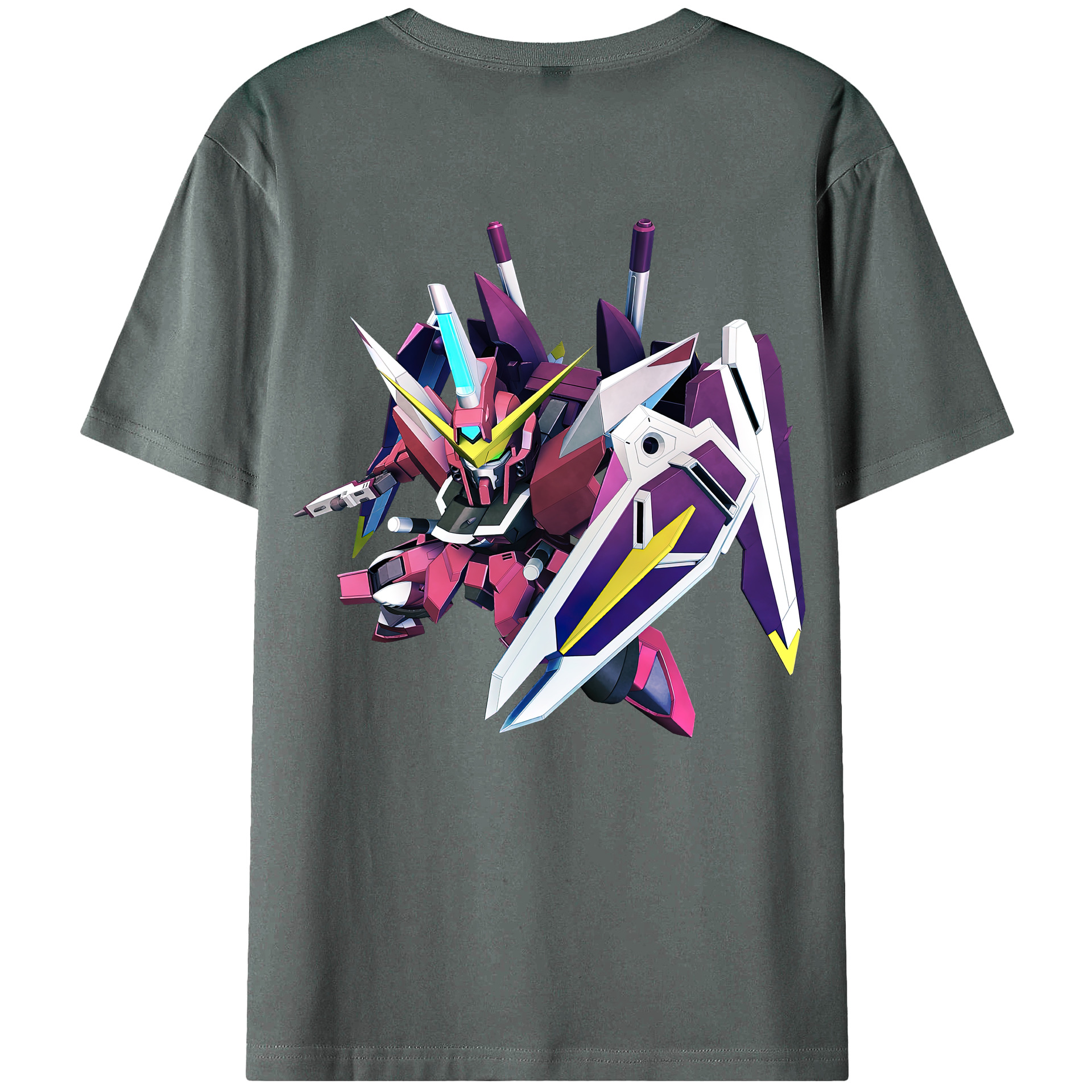 （画像用） 機動戦士ガンダム Mobile Suit Gundam 綿100％ メンズ半袖Tシャツ（バックプリント） 通気性